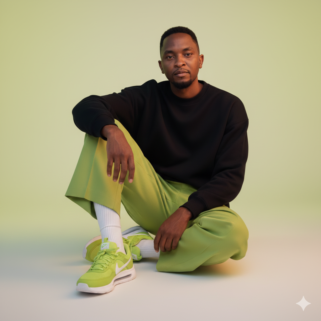 Élégance urbaine en vert et noir