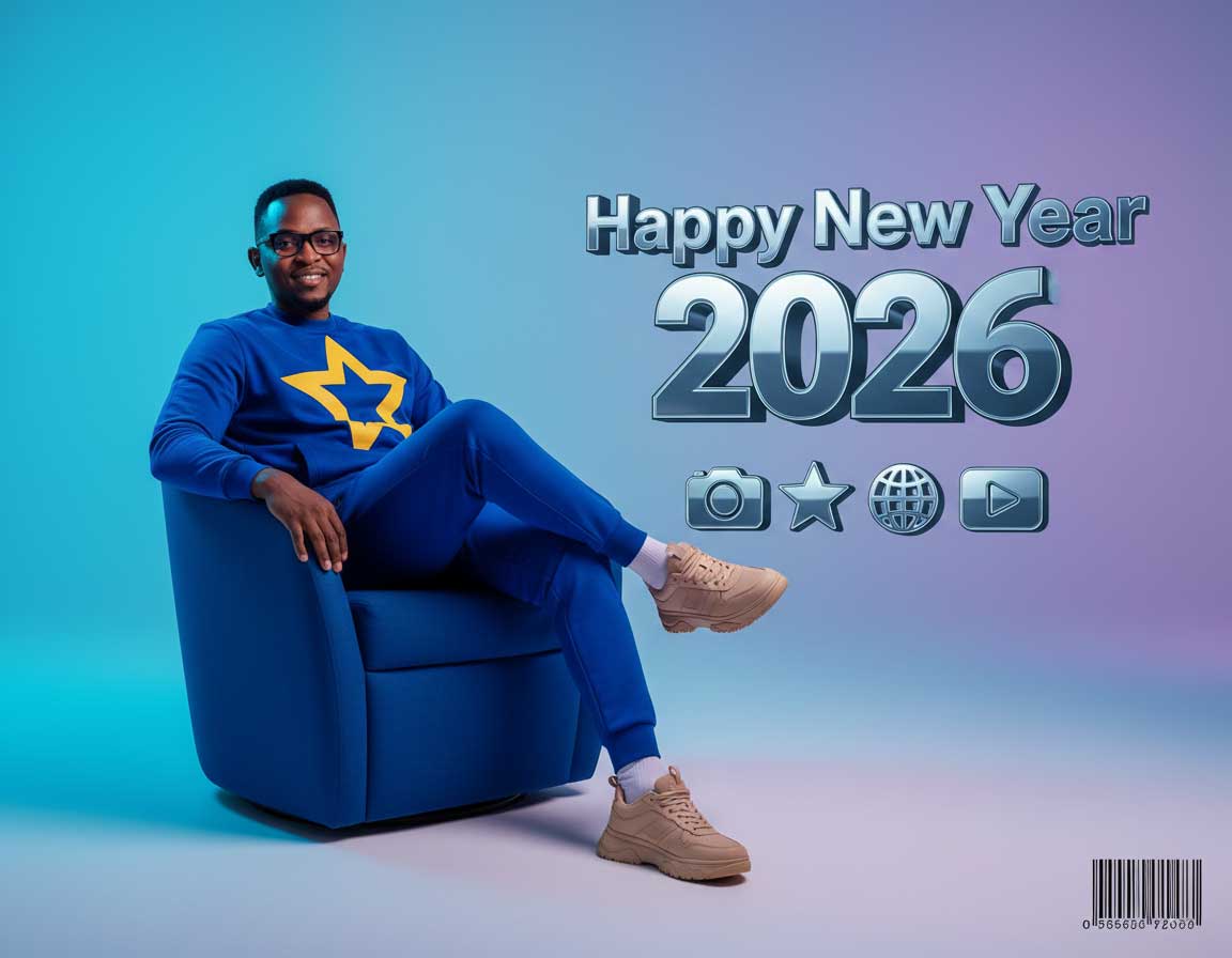 Francky SABITI en train de souhaiter une heureuse nouvelle année à tout le monde