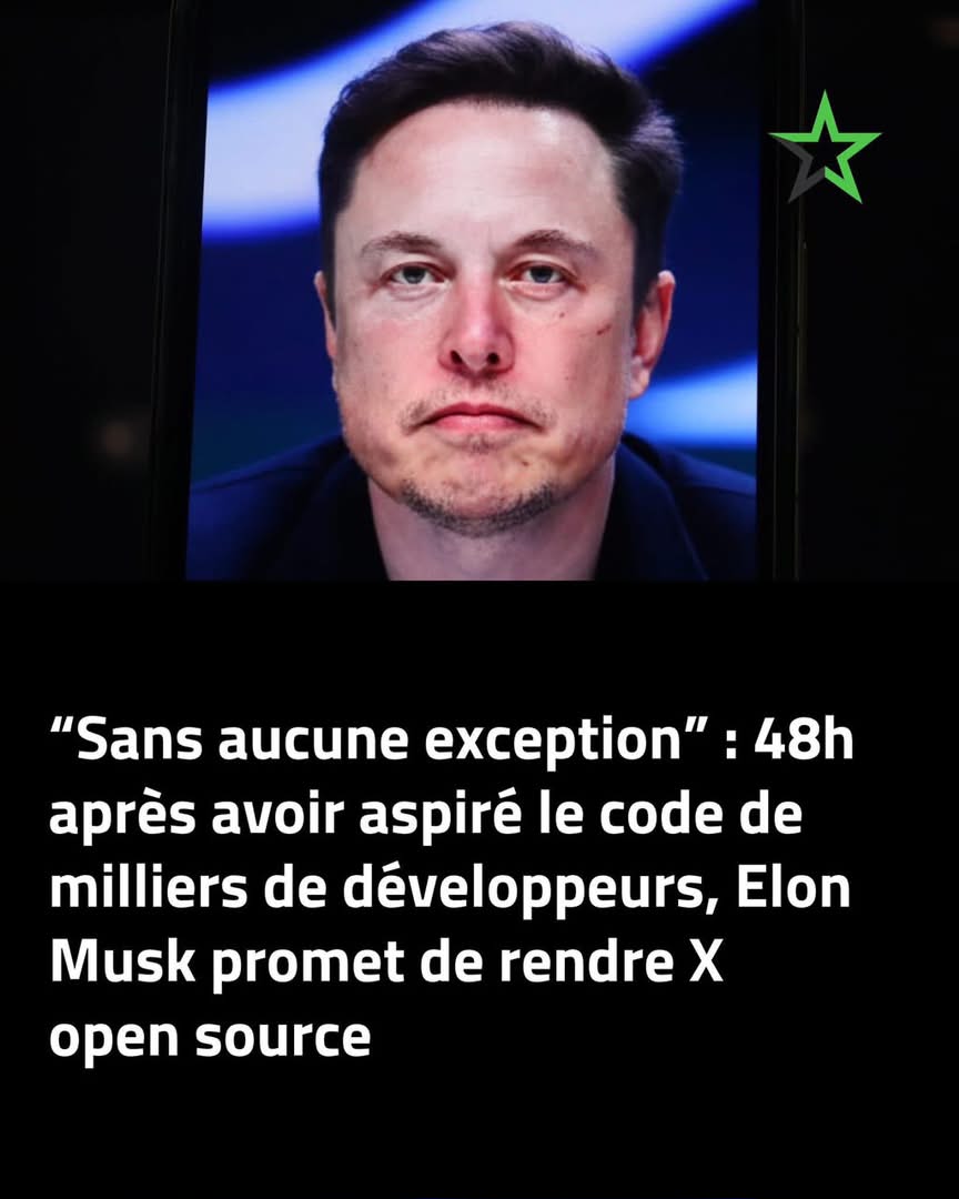 Elon Musk a annoncé, le 15 juillet 2026, vouloir publier l'intégralité du code de la plateforme en open source.